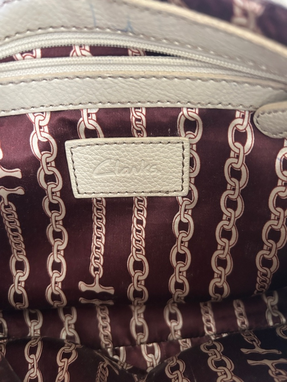 Clarks Light Gray Pebbled Leather Crossbody Bag - Picture 2 of 12